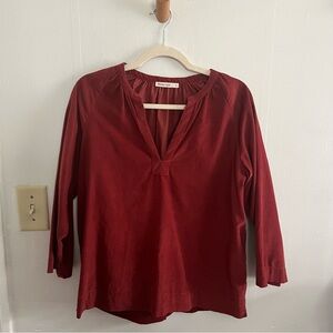 Marine Layer Red Relaxed Fit Cotton Top